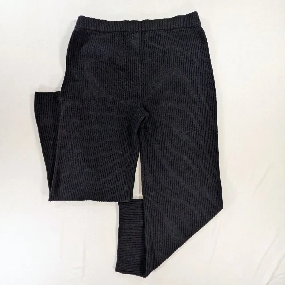 Gap Lounge Pants Women’s Size medium petite black Wide Leg athleisure